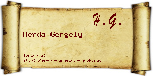 Herda Gergely névjegykártya